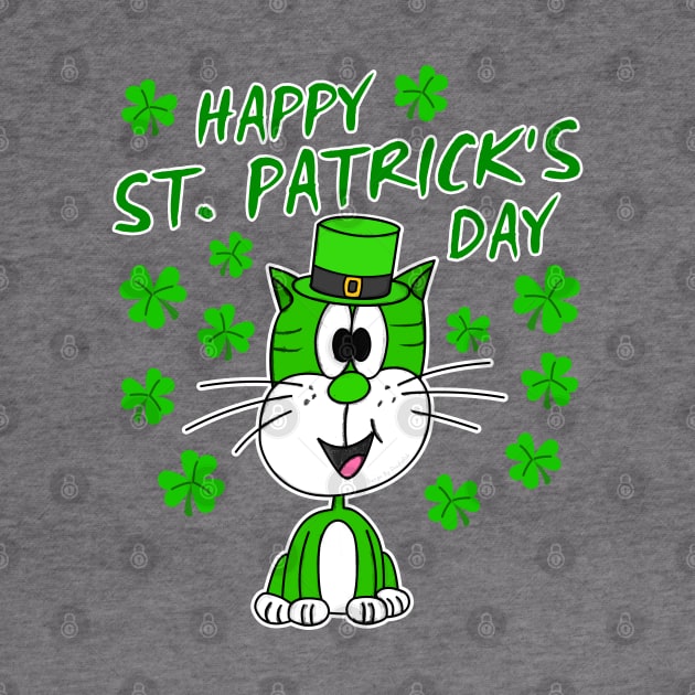 Happy St. Patrick's Day 2022 Cat Leprechaun Funny by doodlerob